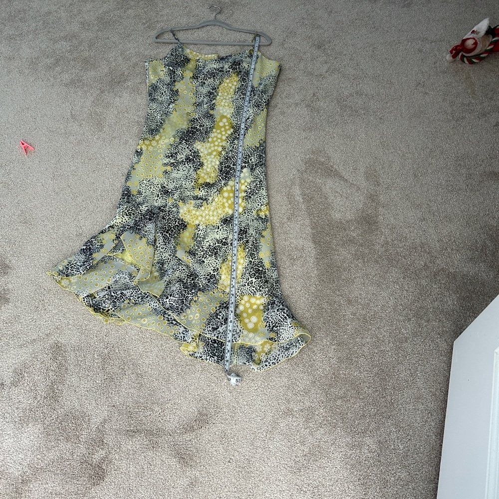 Yellow and Black Patterned Flared Women's Skirt